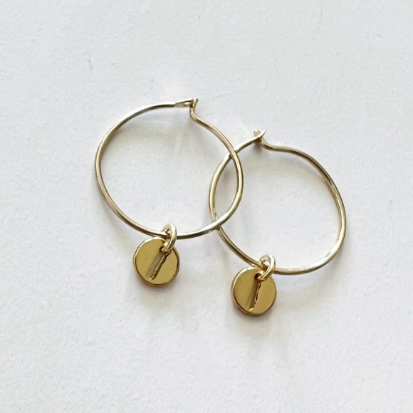 & Other Stories Mini Charm Hoop Earrings Gold - Picture 1 of 2